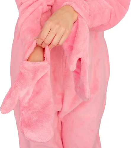 Vista 7 de Briefly Stated Disfraz de pijama unisex para adultos con diseño de conejito de historia de Navidad