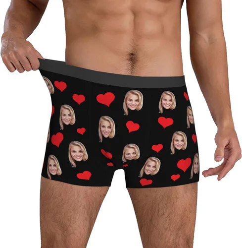 Vista 3 de Bóxers personalizados para hombres, novio, padre, marido, boxeadores divertidos personalizados para hombres, regalos de cumpleaños, día de San