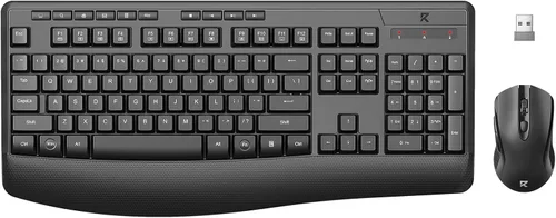 Vista 8 de Redragon Combo de teclado y mouse inalámbrico, teclado de computadora ergonómico de tamaño completo de 2.4G y mouse inalámbrico ajustable de 5