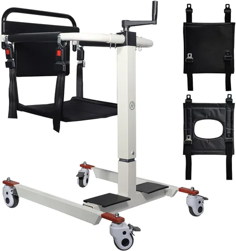Vista 10 de Silla de transferencia elevadora para pacientes, ayuda de elevación portátil para ancianos/discapacitados, silla de transporte de cómoda de cabecera