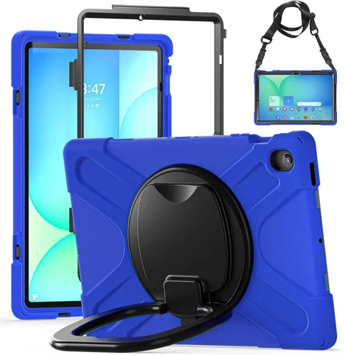 Vista 116 de 360 Rotation Case for Galaxy Tab ActivePro/Tab Active4 Pro/Active 5 Pro 10.1" Sturdy Cover Rotate Ring Stand Shoulder Carrying Strap Hand Strap