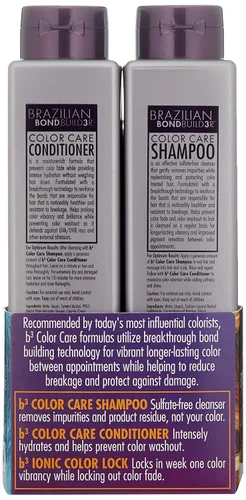 Vista 3 de B3 Brazilian Bondbuilder Extension Shampoo/Conditioner/Refresh Trio Pack for Extensions - Repairs, Hydrates and Blends All Hair Types and Hair