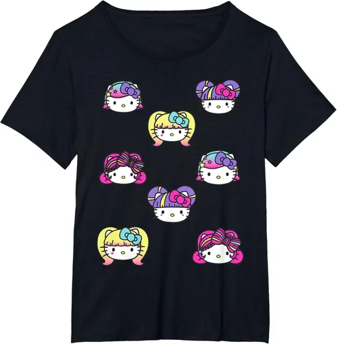 Vista 34 de hello kitty Kawaii Multi peinado Tee, Azul (Heather blue)