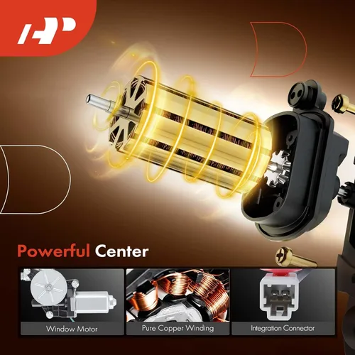 Vista 4 de A-Premium Regulador de Ventanilla Eléctrico con Motor Compatible con Honda Pilot 2003-2008 Trasero Izquierdo Lado del Conductor
