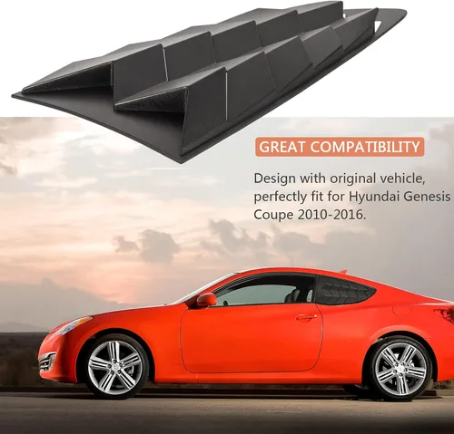 Vista 2 de Persianas laterales para parabrisas para Hyundai Genesis Coupé 2010 2012 2013 2014 2015 2016 negro mate