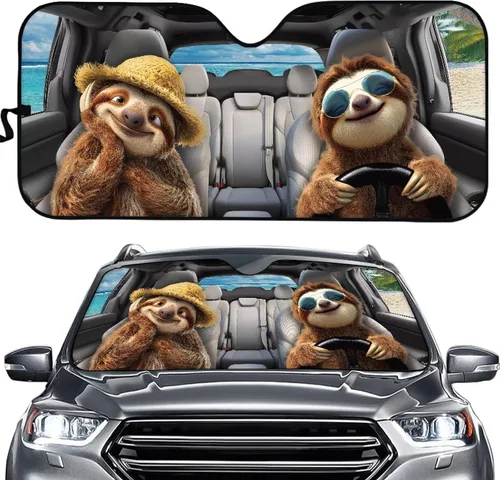 Vista 31 de SEANATIVE Parasol divertido para parabrisas de automóvil, protección contra rayos UV, protector de ventana delantera, diseño de ojos enojados