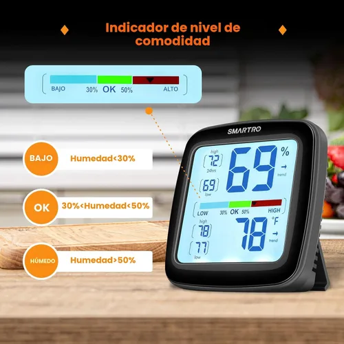 Vista 4 de SC42 higrómetro digital profesional, termómetro interior medidor de humedad ambiental y calibración de precisión profesional Calibración
