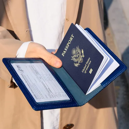 Vista 4 de TIGARI Fundas para pasaporte para pasaporte, fundas para pasaporte y vacuna, tarjetas combinadas, estuche ultra delgado para pasaporte para mujeres