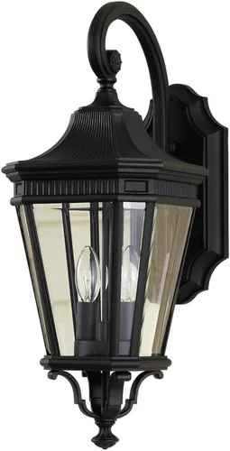 Vista 9 de Generation Lighting OL5400BK Cotswold Lane - Farol de pared para iluminación de patio al aire libre, negro, 1 luz