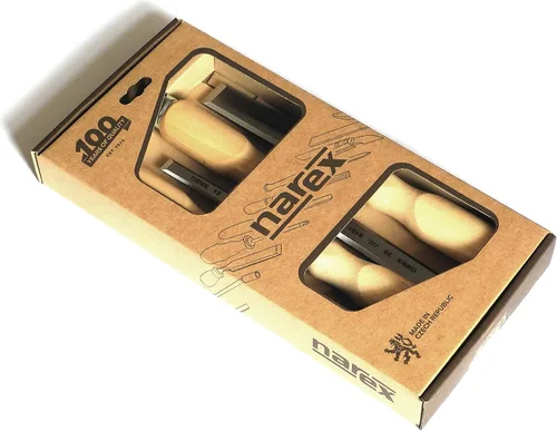 Vista 4 de Narex Juego de cinceles de borde biselado con asas de madera, juego de 4 piezas