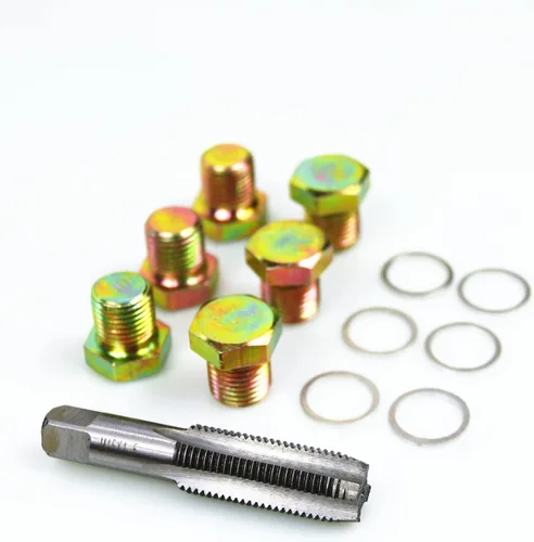 Vista 3 de M15 x 1.5MM tapón de drenaje de aceite Kit de reparación de roscas de aceite Rethread Kit de reparación de roscas de cárter de aceite Caja