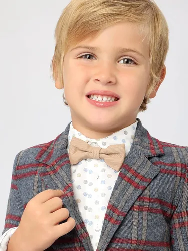 Vista 5 de Boys' 4-Piece Suit Set (2-5 Years) with Dress Shirt, Bow Tie, Pants, and Jacket for a Special Occasion