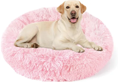 Vista 14 de NOYAL Cama Calmante en Forma de Rosquilla para Perros Pequeños a Medianos y Gatos - Cama de Mascotas de Felpa Sintética Anti-Ansiedad con Funda
