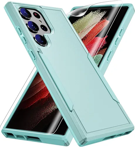 Vista 11 de Funda para S23 Ultra, con protector de pantalla HD [probada contra caídas de grado militar], resistente, resistente, a prueba de golpes, para Galax