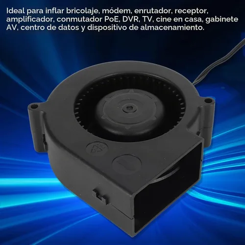 Vista 3 de Ventilador USB de 3.8 pulgadas, modo de 3 velocidades, DC 5V, sin escobillas, 3800 RPM, 22 CFM, para impresora 3D de electrónica de PC, amplia