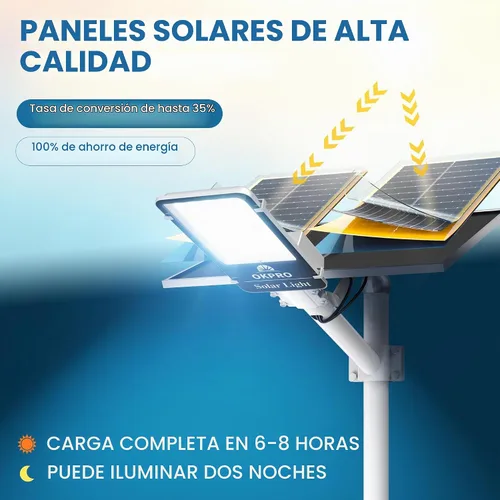 Vista 3 de OKPRO 20000W luces de calle solares al aire libre, control remoto, 7000K