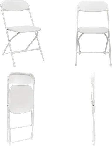 Vista 5 de Silla plegable de plástico, blanco, 4pcs