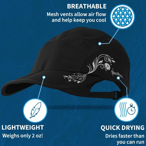 Vista 4 de TrailHeads Sombrero plegable para correr para mujer Gorra de verano con protección UV
