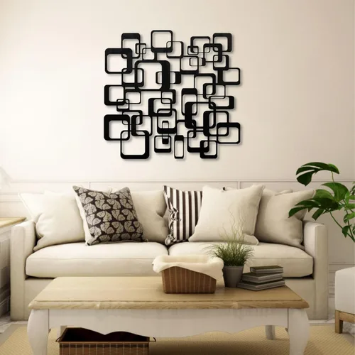 Vista 4 de Cadeali Arte de pared geométrico de metal, decoración abstracta de pared, decoración geométrica, letrero de línea moderna abstracta, sala de estar
