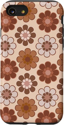Vista 18 de 70s Retro Floral Pattern in Brown, Tan and Camel Case for iPhone 17