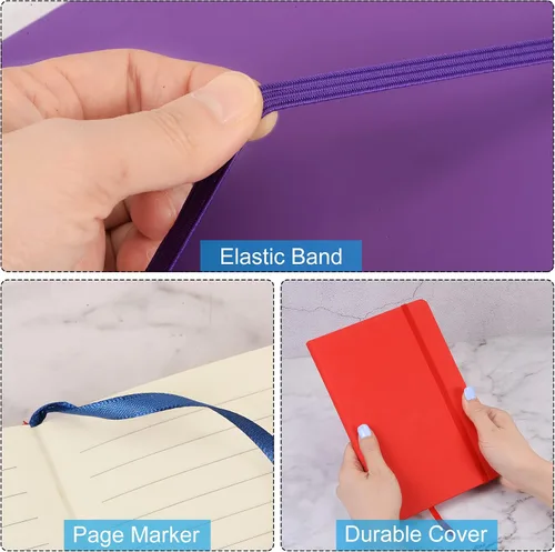 Vista 6 de PATIKIL Cuaderno rayado A5, 160 páginas, papel rayado grueso de 2.82 oz/m², 8.3 x 5.7 pulgadas, tapa dura, para trabajo y escritura, color negro