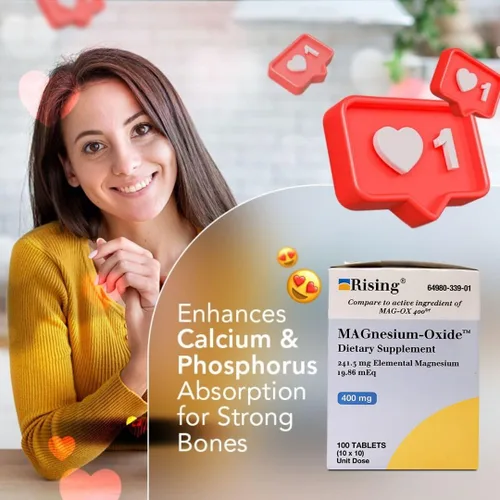 Vista 7 de Rising Pharma - Óxido de magnesio 400 mg - Suplemento dietético de magnesio elemental - 100