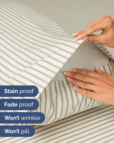 Vista 296 de Extra Deep Twin XL Sheet Set - 3 Piece College Dorm Room - White 01-Blanco