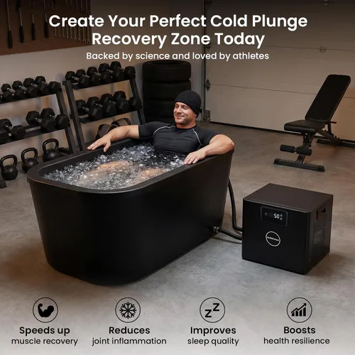 Vista 2 de BAOSHISHAN Enfriador de inmersión en frío de 1/3 HP para bañeras de hielo, con filtro y bomba integrados, fácil instalación con mangueras aisladas