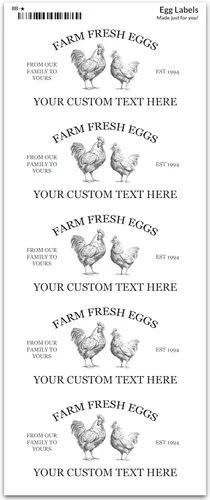 Vista 3 de Etiquetas de adhesivo personalizadas para cartones de huevos - Etiquetas personalizadas para cartones de huevos frescos de granja - Fabricadas