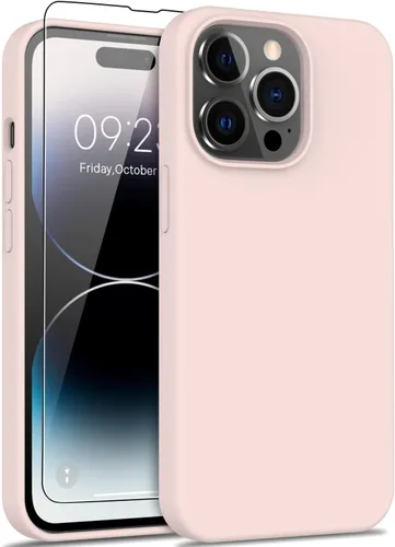 Vista 33 de bemal Funda para iPhone 14 Pro con protector de pantalla, silicona líquida de ajuste delgado, forro de microfibra suave, diseñada para mujeres