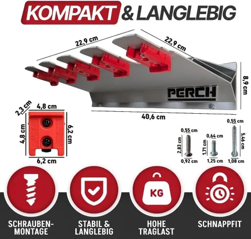 Vista 2 de Soporte para herramientas PERCH para Milwaukee M18 18v Monta de forma segura 5 herramientas inalámbricas Montaje universal Organizador