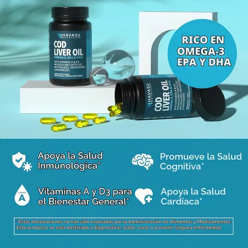Vista 4 de Cápsulas blandas de aceite de hígado de bacalao, aceite de pescado Omega 3