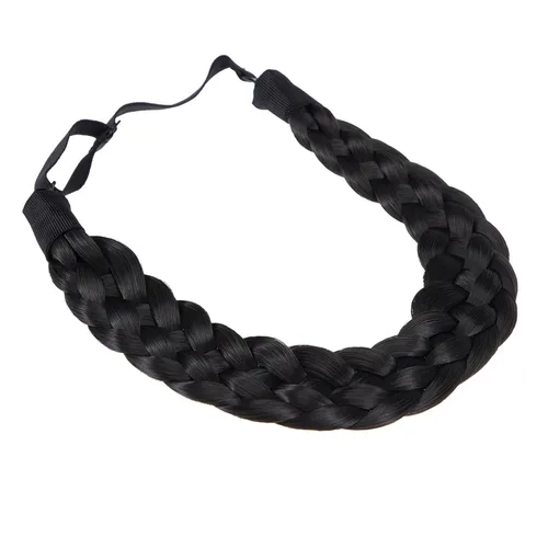 Vista 23 de Diadema de pelo sintético de 5 hebras trenzadas, clásicas, gruesas, anchas, trenzadas, elásticas, multicolor, accesorios de belleza para el cabello