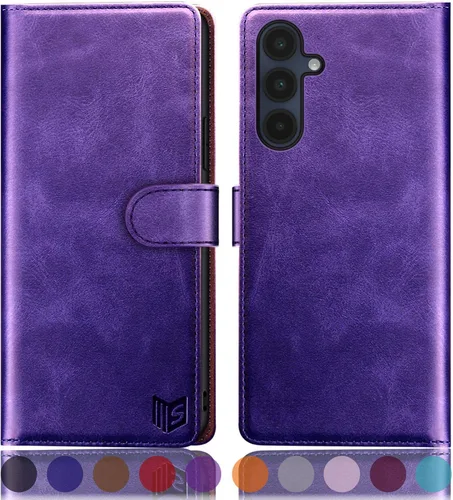 Vista 11 de SUANPOT Compatible con Samsung Galaxy A16 5G Funda tipo cartera con bloqueo RFID y soporte para tarjetas de crédito, funda protectora tipo libro