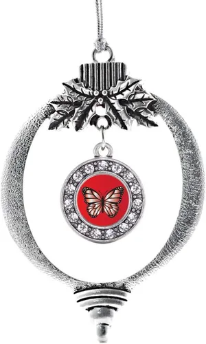 Vista 148 de Inspired Silver - Adorno con dije de cara de carlino - Adornos navideños de círculo de plata con joyas de circonita cúbica