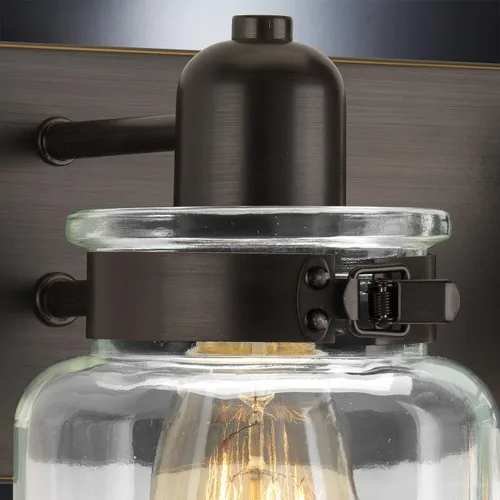 Vista 4 de Urban Ambiance Lámpara de tocador de baño moderna de lujo, tamaño grande: 8.625 pulgadas de alto x 30.25 pulgadas de ancho, con elementos