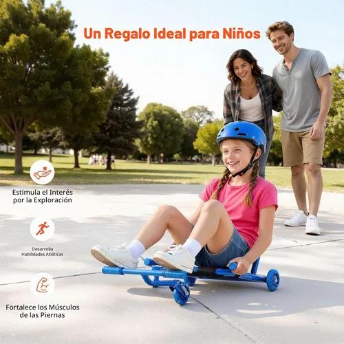 Vista 6 de VEVOR Scooter Ride on Scooter de 132 libras Swing de lado a lado para una