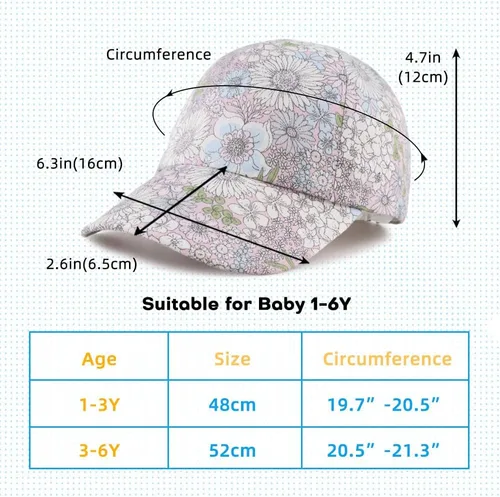Vista 81 de Peecabe Gorra de béisbol para niños pequeños, unisex, de algodón, ajustable, para bebés, niños, gorra de béisbol para niñas de 1 a 5 años