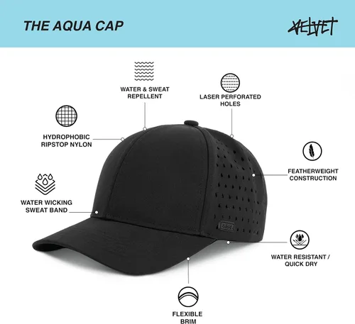 Vista 2 de Hydro - Gorra de béisbol impermeable para deportes, resistente al agua, para todos los días, golf, talla única, unisex, Negro