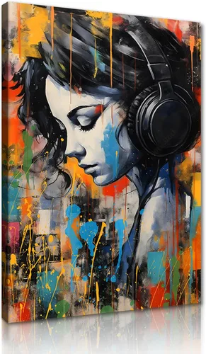 Vista 15 de Yeesjoee Graffiti Hip-Hop Style Culture - Arte de pared, póster abstracto de la vida es hermosa, impresión en lienzo colorido y moderno de pintura