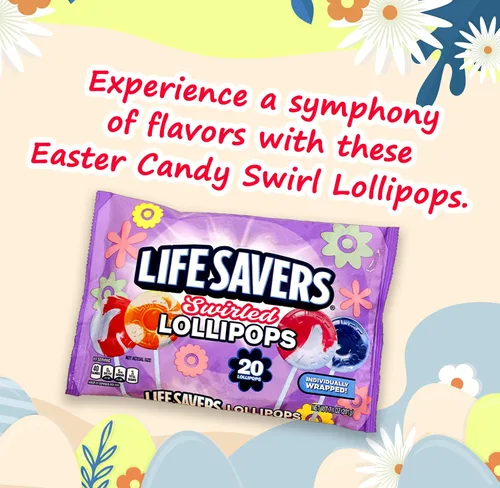Vista 4 de Paletas de caramelo de Pascua a granel, edición de Pascua, piruletas Life Savers Pops, piruleta gourmet original, rellenos de canasta, rellenos