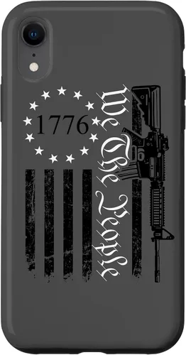 Vista 25 de iPhone 16 We The People - Funda patriótica con la bandera de Estados Unidos AR15 Pro Guns