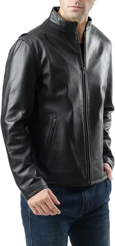 Vista 4 de BGSD Chaqueta de cuero para motocicleta urbana para hombre
