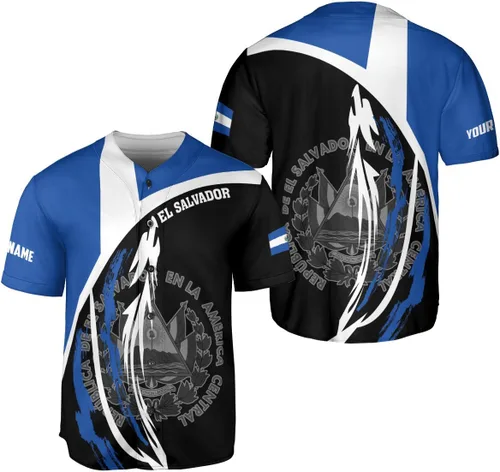 Vista 11 de Personalizado El Salvador Camiseta De Béisbol, Camisa Personalizada Hombres Orgullosos Camisetas De La Bandera De El Salvador, Camisas Del Salvador