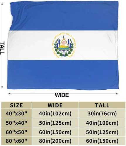 Vista 3 de Manta de franela con diseño de bandera de El Salvador, suave y afelpada, acogedora manta de franela para sofá, cálida y decorativa