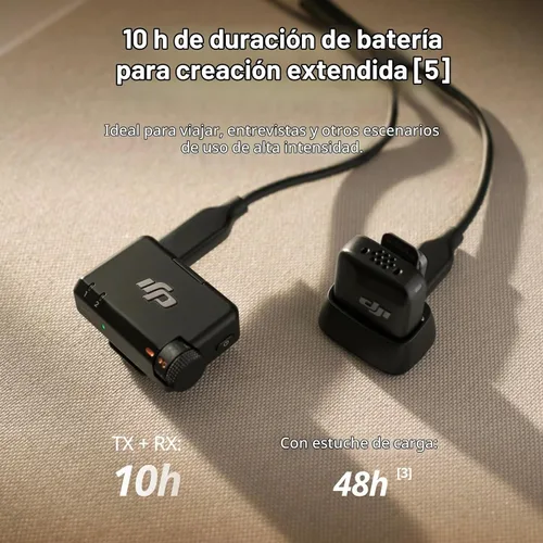 Vista 4 de DJI Mic Mini (1 TX + 1 RX), audio ultraligero y rico en detalles Cancelación de ruido, limitación automática, micrófono inalámbrico