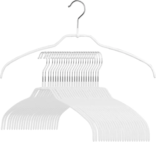 Vista 10 de Mawa Reston Lloyd Silhouette Series - Percha antideslizante que ahorra espacio, estilo 42 pies, paquete de 4, color negro