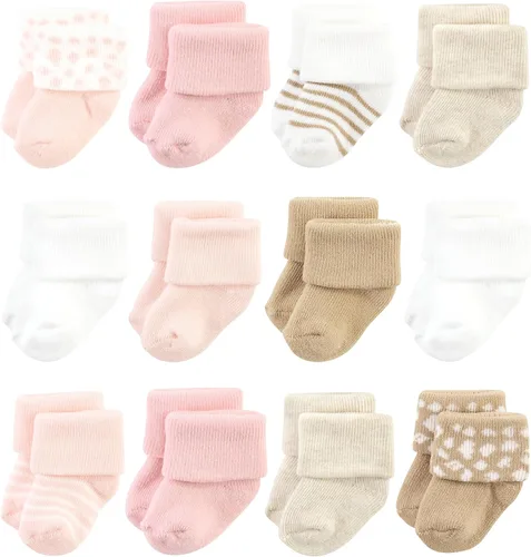 Vista 33 de Hudson Baby - Calcetines de algodón para bebés recién nacidos y Terry para niñas bebés