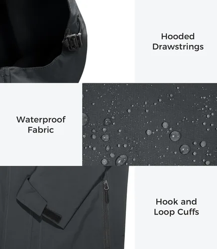 Vista 6 de wantdo Chaqueta impermeable ligera para hombre con capucha rompevientos
