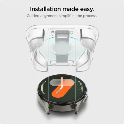 Vista 6 de Spigen Protector de pantalla de vidrio templado [GlasTR EZ FIT] diseñado para Galaxy Watch 7 (40mm) - Paquete de 2